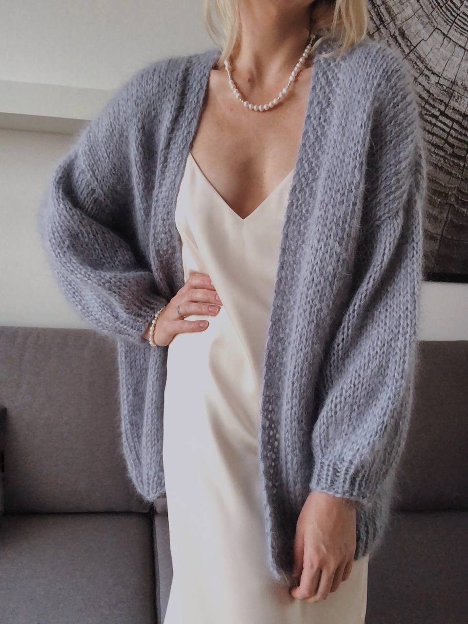 Featherlight Mohair Cardigan – Effortless Elegance in Every Stitch