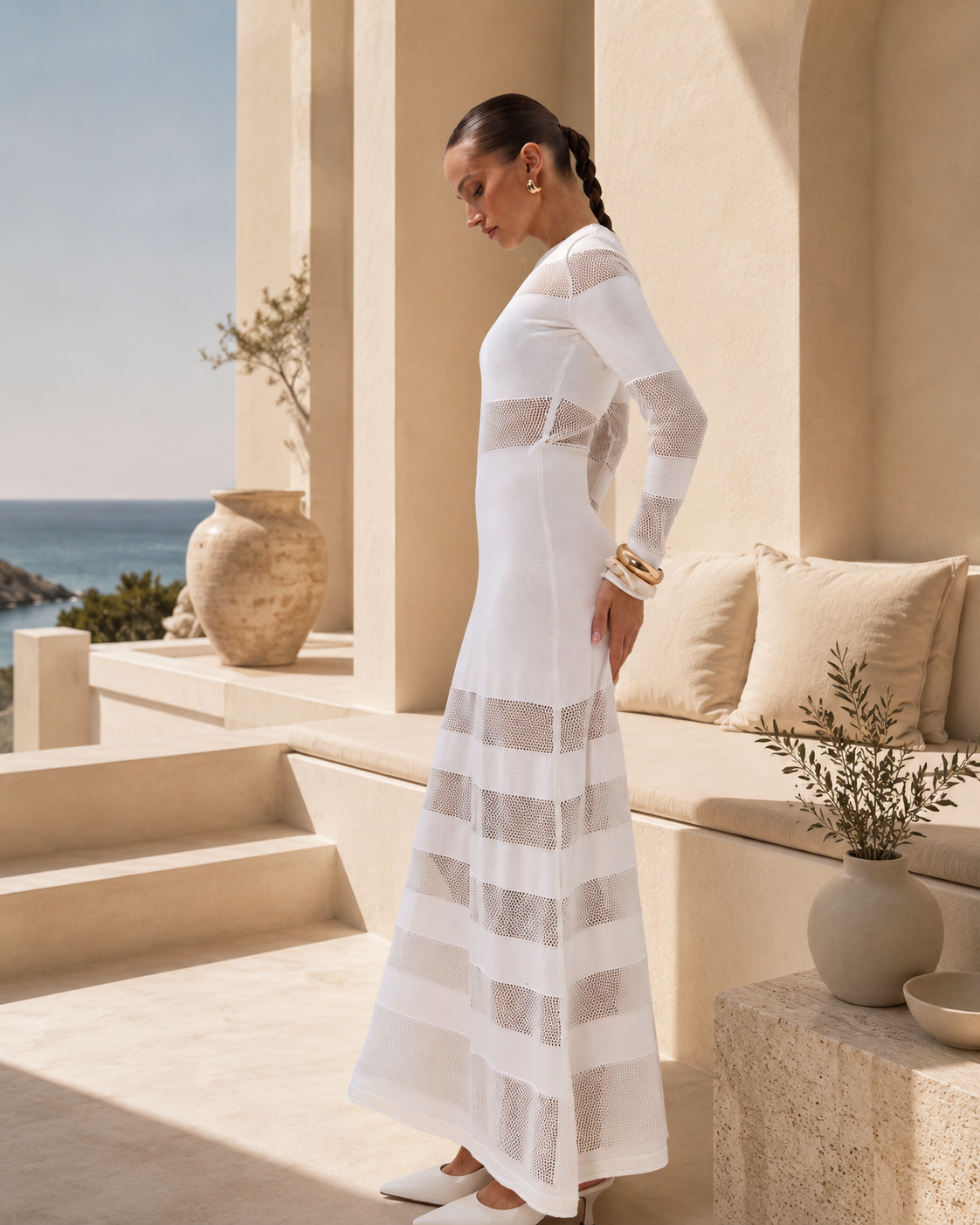 Azure Maxi Dress – Milk White