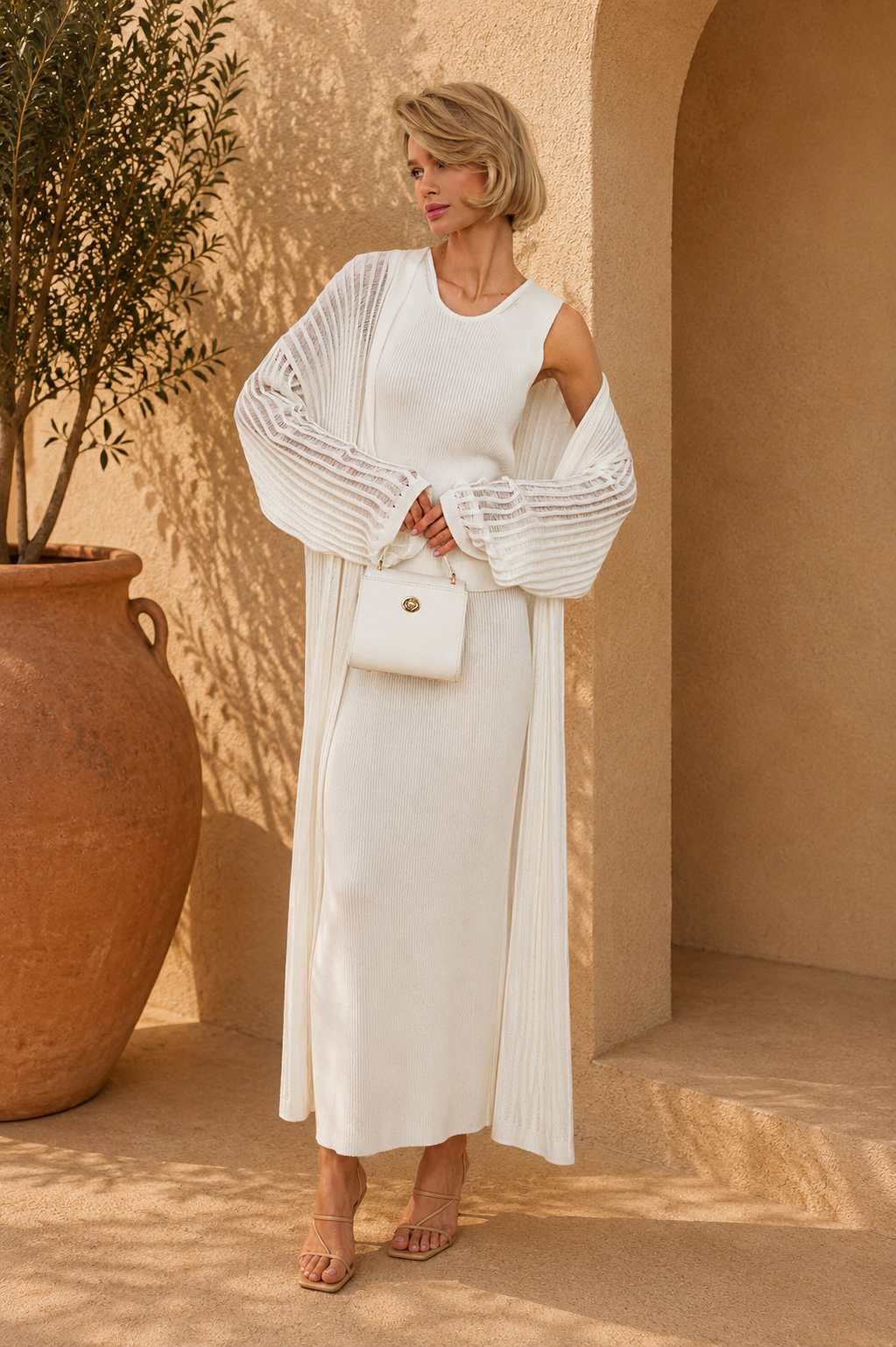 Amalfi Knit Set – Milk White