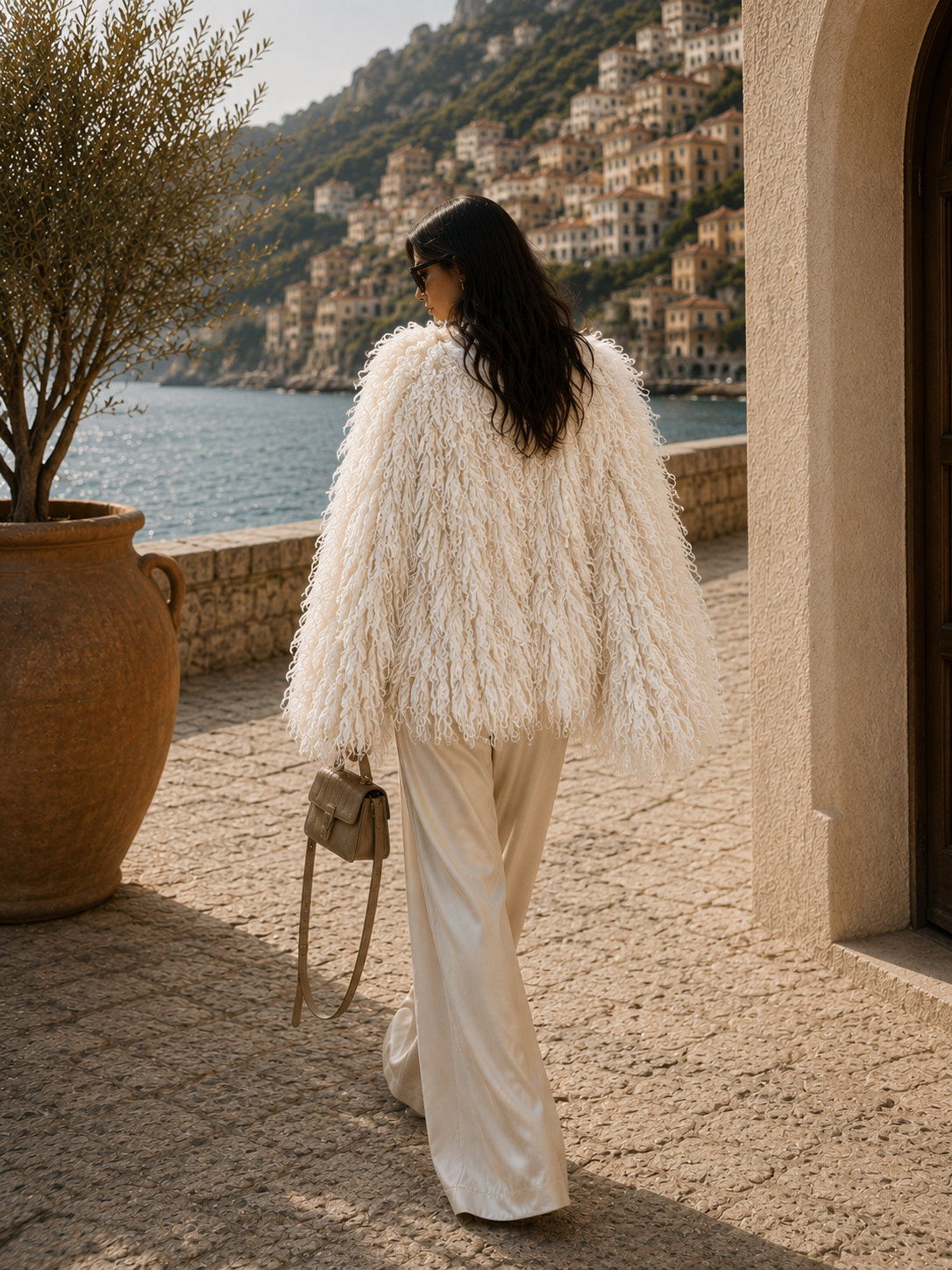 Aspen Fringe Cardigan - Sand Beige