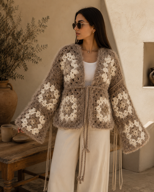 Rosalie Handcrafted Cardigan - Taupe