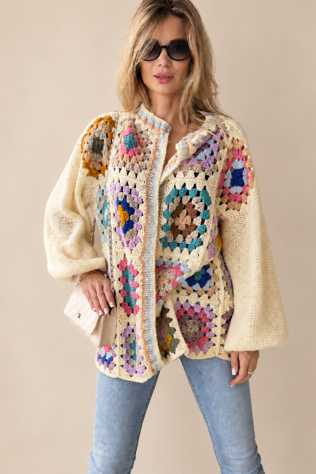 Handmade Granny Square Mohair Cardigan