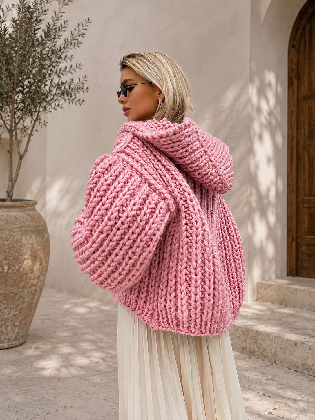 Asti Hooded Cardigan - Soft Pink