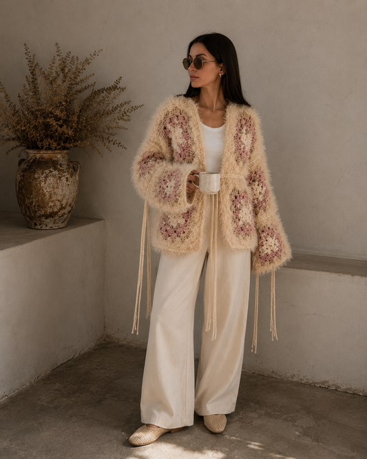 Rosalie Handcrafted Cardigan - Sand Beige