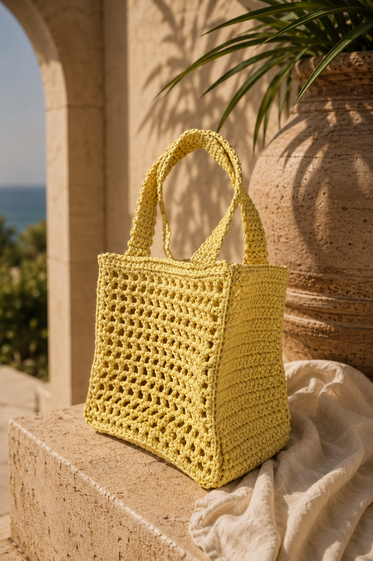Buttercream Luna Crochet Mini Tote
