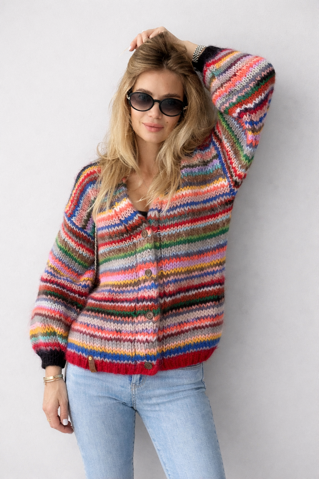 Luxury “Mexican Stripe” Mohair Cardigan