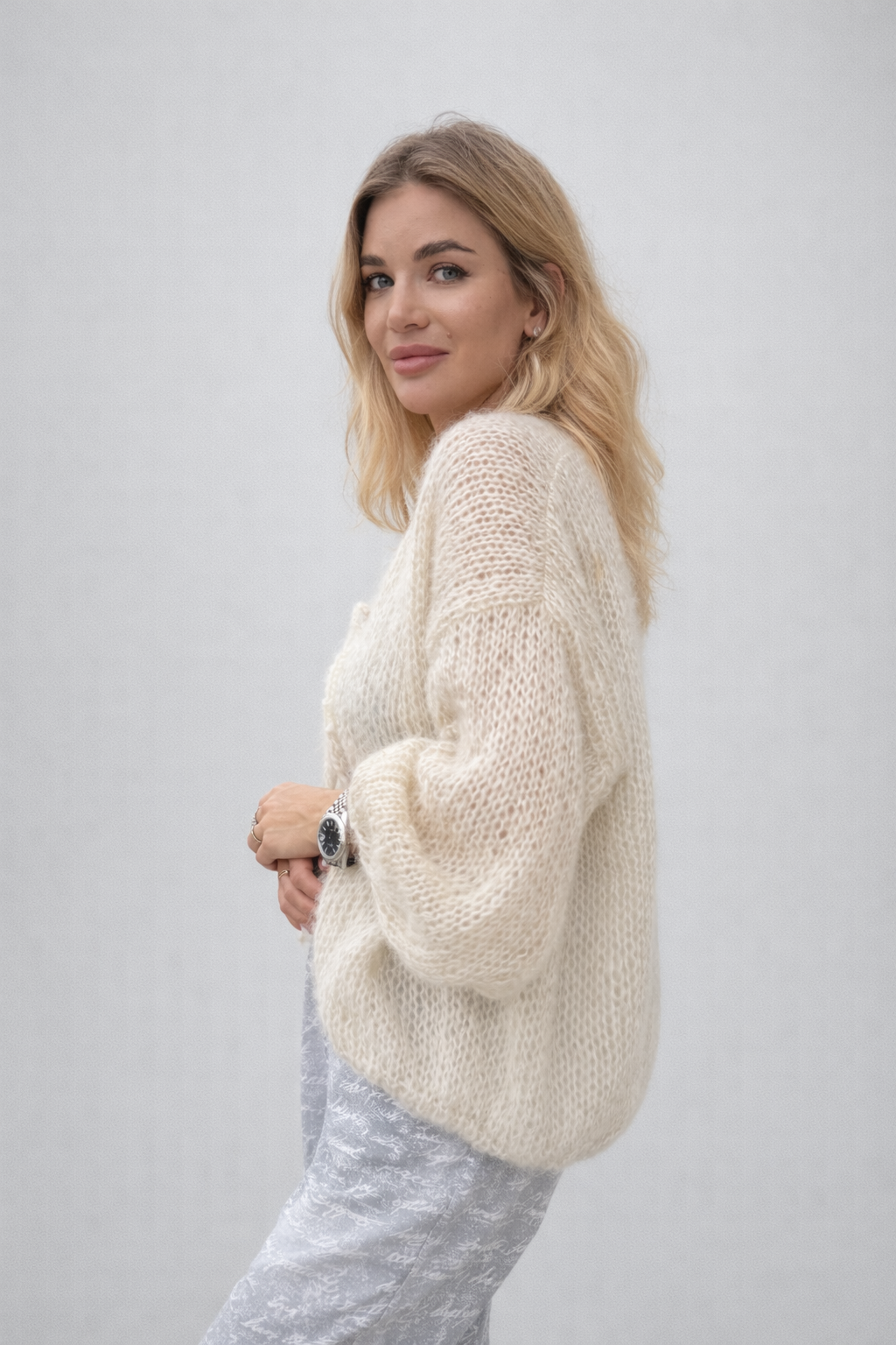 Reversible Mohair Tie Cardigan