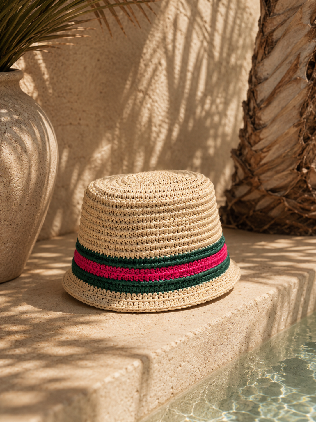 Palm Club Raffia Bucket Hat