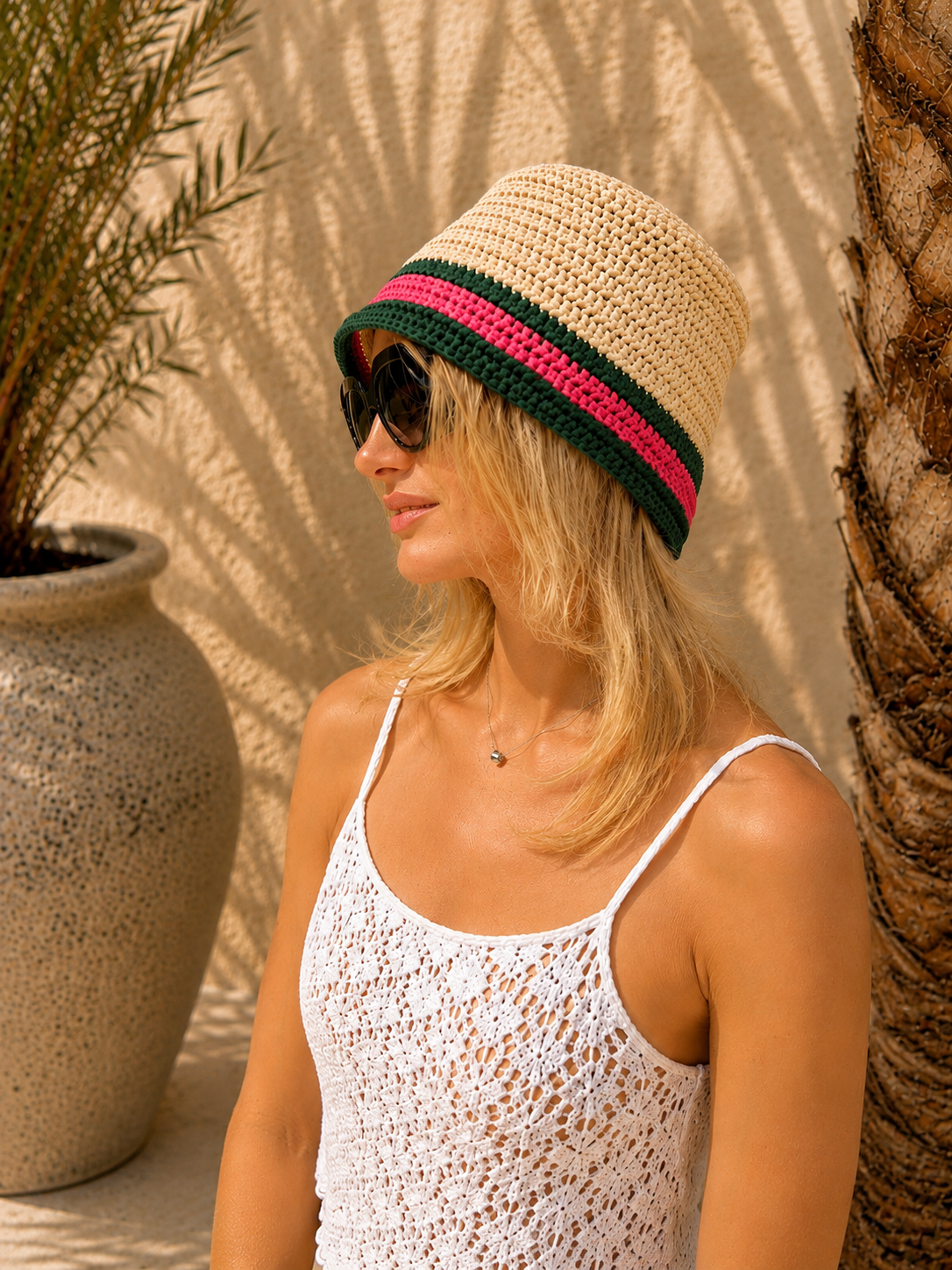 Palm Club Raffia Bucket Hat