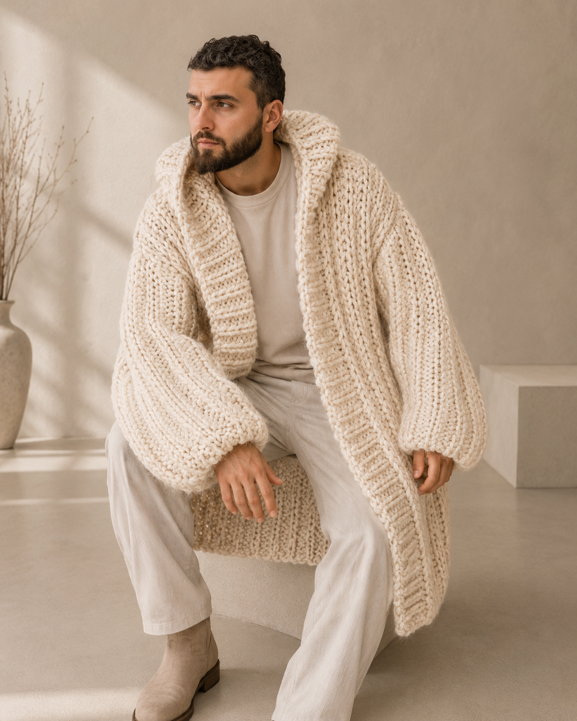 The Fifth Avenue Moss Olive
Handmade Luxury Maxi Cardigan