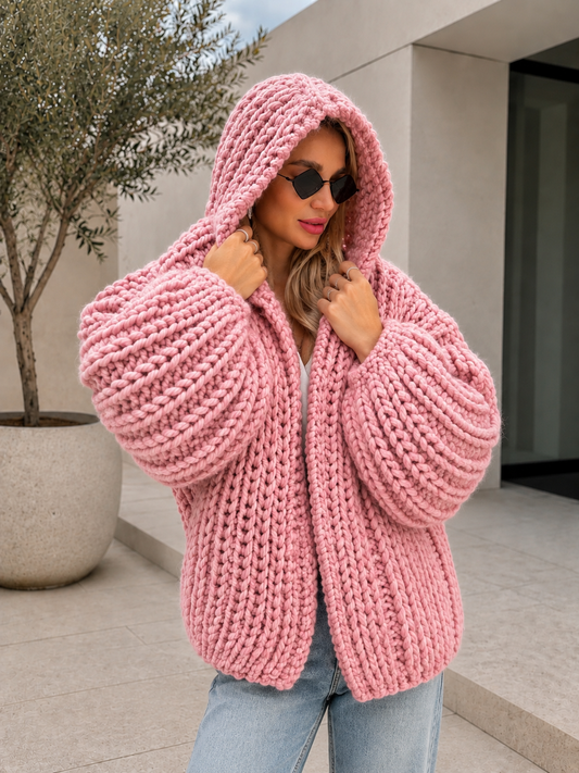 Asti Hooded Cardigan - Soft Pink